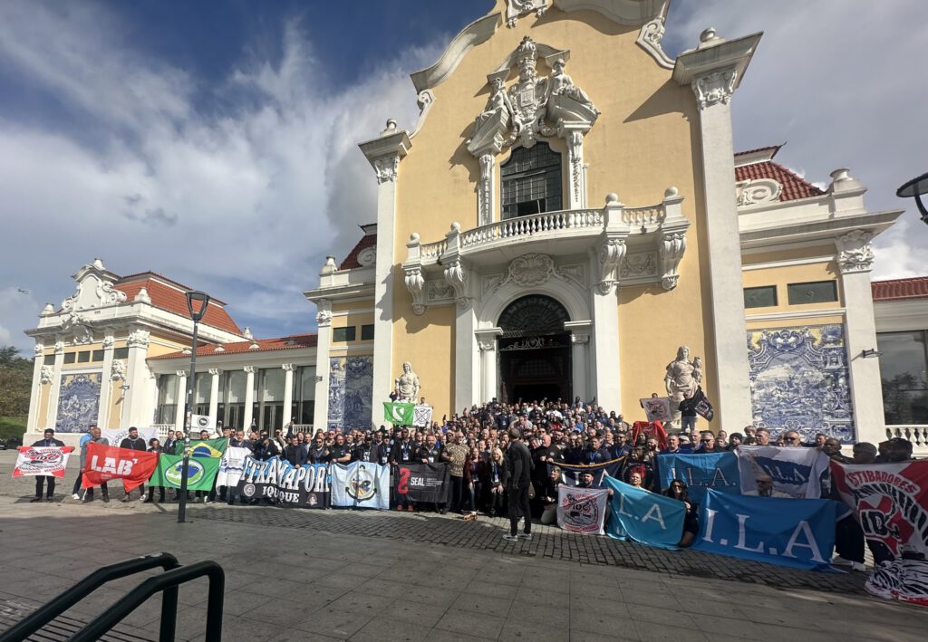 International Dockers Council delegates at Anti Automation Conference, Lisbon, Portugal, November 2025