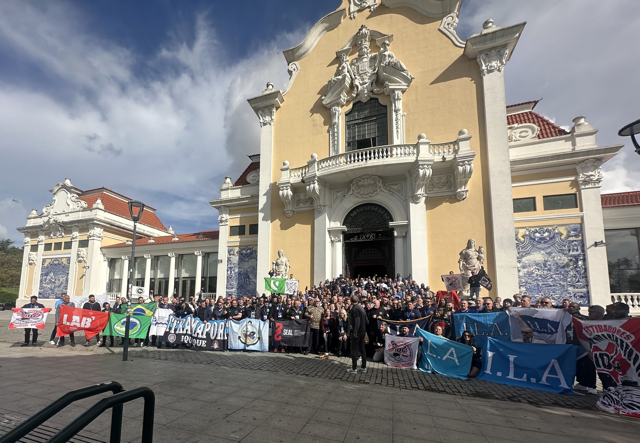 International Dockers Council delegates at Anti Automation Conference, Lisbon, Portugal, November 2025